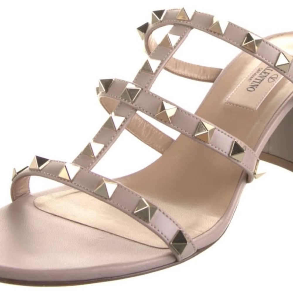Valentino Rockstud Gladiator Sandals Pink Nude Size 8.5